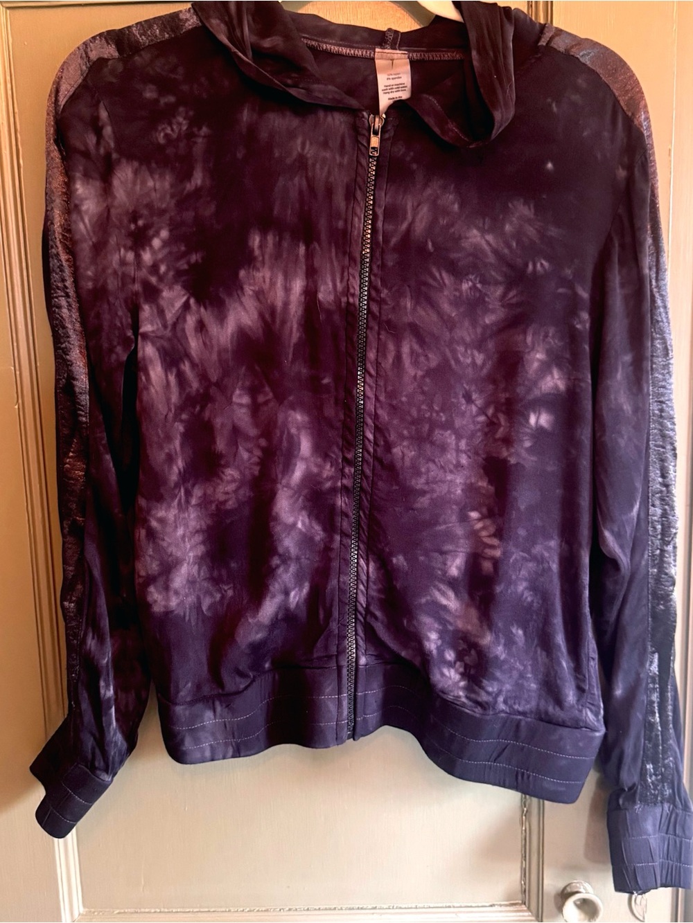 Electric and Rose Black Tie Dye Zip Hoodie NWOT